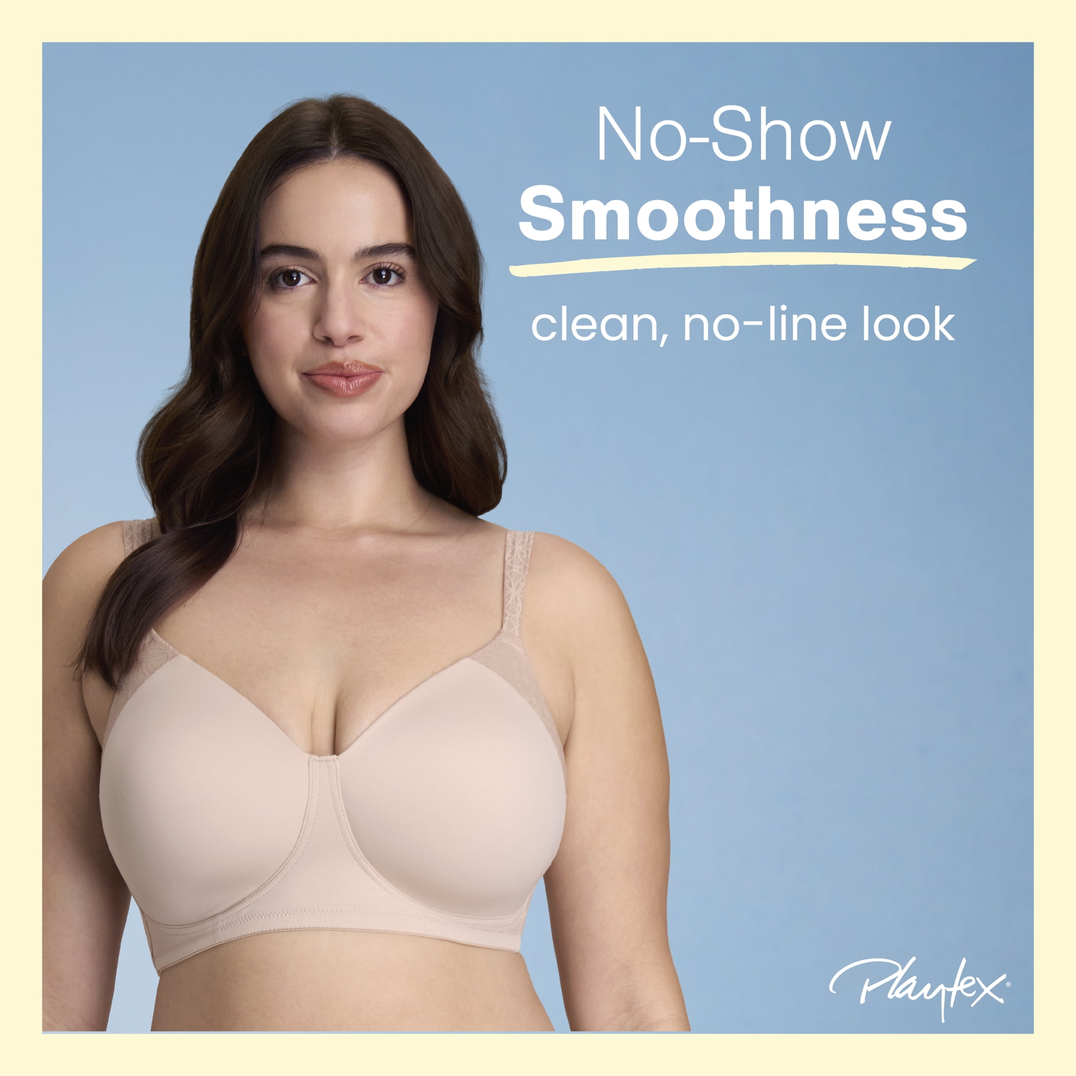 Playtex Women's Smoothing T-Shirt Wireless Bra, Moisture Wicking (Plus Sizes)