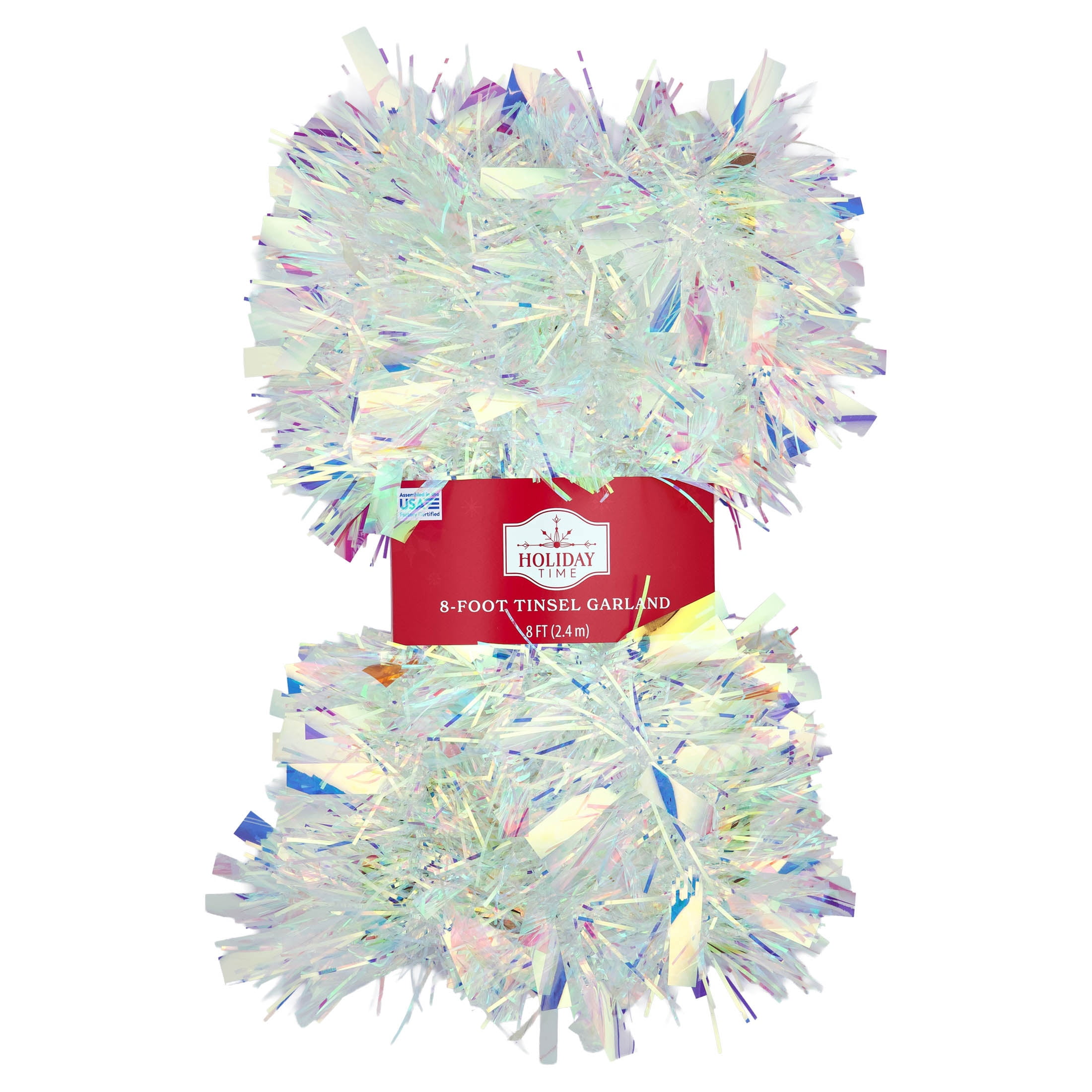 Tinsel Christmas Garland, Iridescent, 8', by Holiday Time