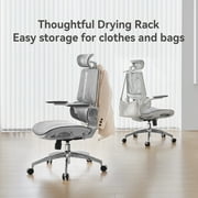 Sihoo M59AS Ergonomic Office Chair with Mesh Backrest, Flip Armrests, Headrest, White