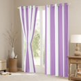 thumbnail image 3 of Manfei Classic Stripe Blackout Curtains,Modern Geometric Curtains Pack of 2 (42x84 Each), Purple White, 3 of 6