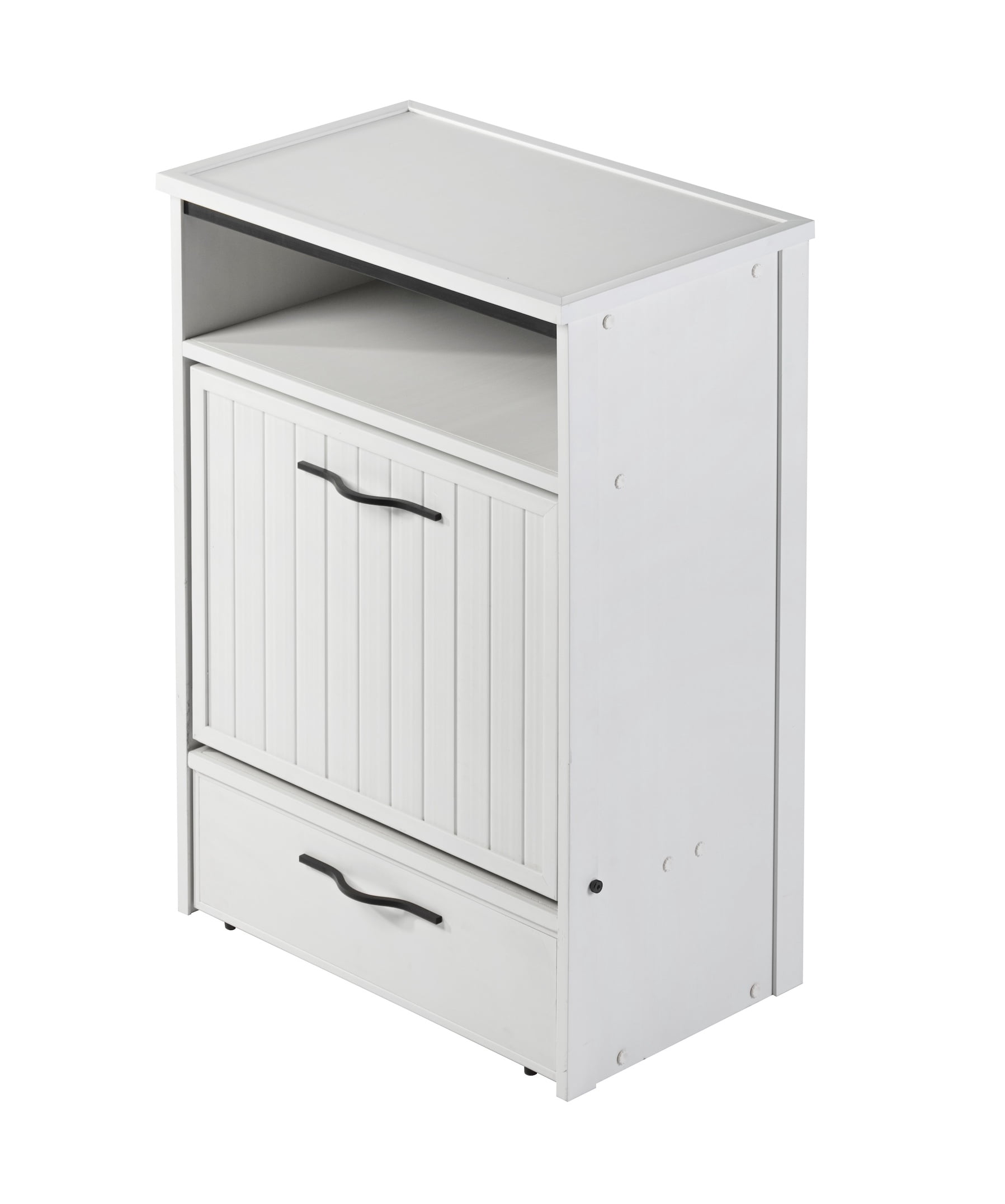 New Age Pet ECOFLEX Brea Dog Food Pantry in Antique White, Two 32 oz Bowl Design and Storage