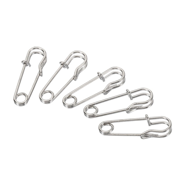Uxcell Safety Pins 1.06 Inch Large Metal Sewing Pins Silver Tone 50Pcs