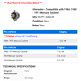 thumbnail image 2 of Alternator - Compatible with 1964, 1968 - 1971 Mercury Cyclone 1969 1970, 2 of 2