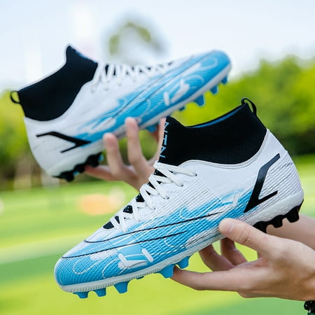 

Boys High Top Soccer Cleats Comfortable Breathable Lightweight Lace-up Training Shoes For Outdoor Sports Football Shoes
