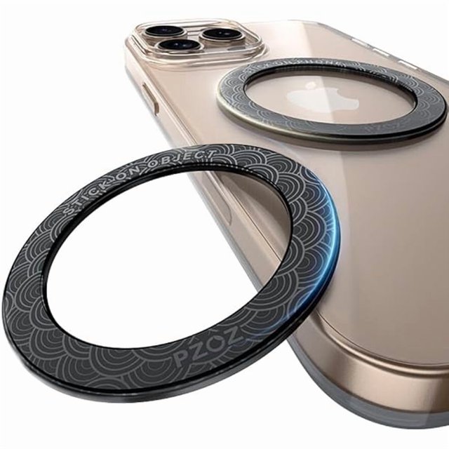HAYANPZOZ A/B Dual-Sided (1 Set) Magnetic Ring Sticker for MagSafe iPhone 16 Holder Phone Case Suction Cup Wireless Charger Car Mount Bathroom Kitchen, for iPhone 15 14 13 12 Pro Max, Samsung (Black)
