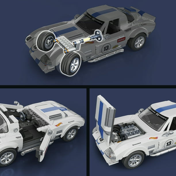 Mattel Brick Shop Hot Wheels Corvette Grand Sport Building Toy Kit