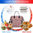 thumbnail image 4 of Brown and Pink Leopard Print Insulated Leakproof Lunch Box for Women, Large Lunch Bag for Tween Teen Adult, Loncheras Para Mujer for Work Beach Travel Picnic Camping, 4 of 6