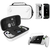 3 in 1Carrying case Set for ROG Xbox Ally X/ROG Xbox Ally, PU Waterproof Carrying case*1 Transparent silicone cover*1 Protective Film*2 (White)