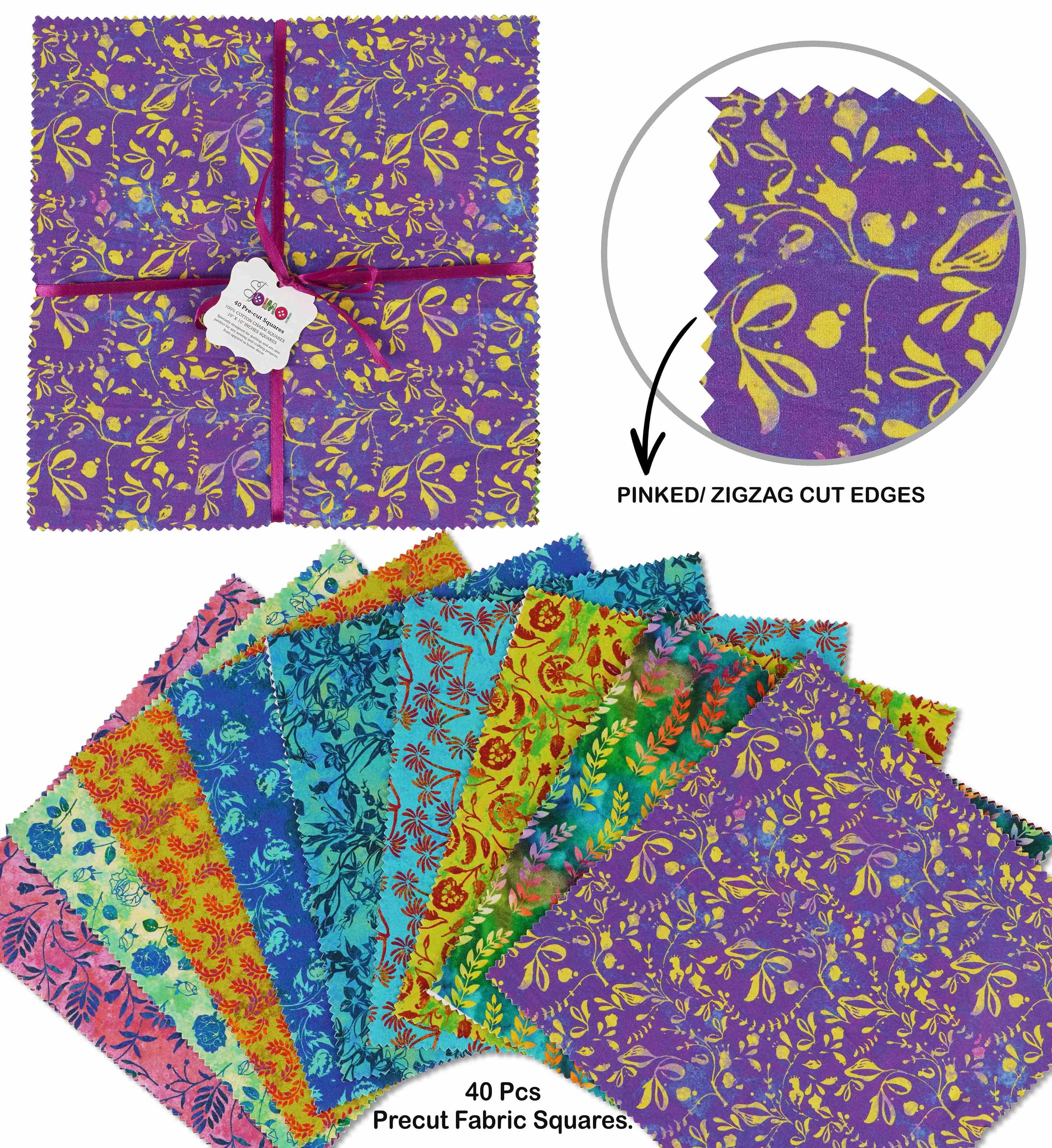 Soimoi Batik Print Precut 10-inch Cotton Fabric Quilting Squares Charm Pack DIY Patchwork Sewing Craft