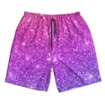 thumbnail image 3 of Uemuo Purple Glitter Pattern Men's Swim Trunks Hawaiian Beach Bathing Suit Swimsuits Beach Quick-Dry Shorts with Pockets-Large, 3 of 9