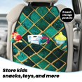 thumbnail image 3 of Kdxio Green Mosaic Glass Print 2 Pack Car Kick Mat Seat Cover Back Protector Mat with Pockets for Organizer Backseat Protector and Storage Anti Kick Pad for Vehicles, 3 of 6