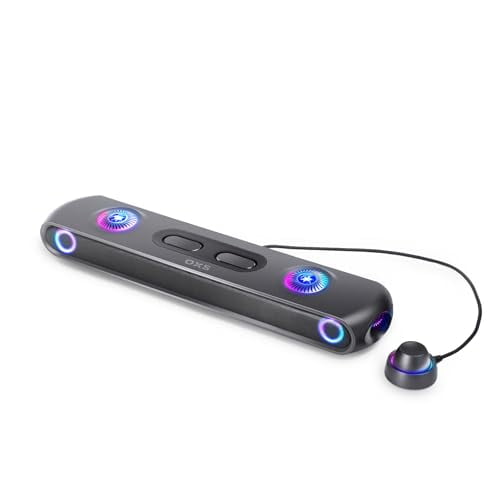 Barra de sonido para juegos OXS Thunder Pro con sistema de sonido envolvente Dolby Atmos 5.1.2, woofer incorporado, conexión múltiple Bluetooth, 3 modos de jugador profesional, diseño de palanca elega