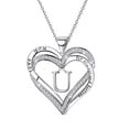thumbnail image 1 of Fiudx Collar con Letra En Forma de Corazón para Mujer, Colgante Chapado En Forma de Corazón, 1 of 2
