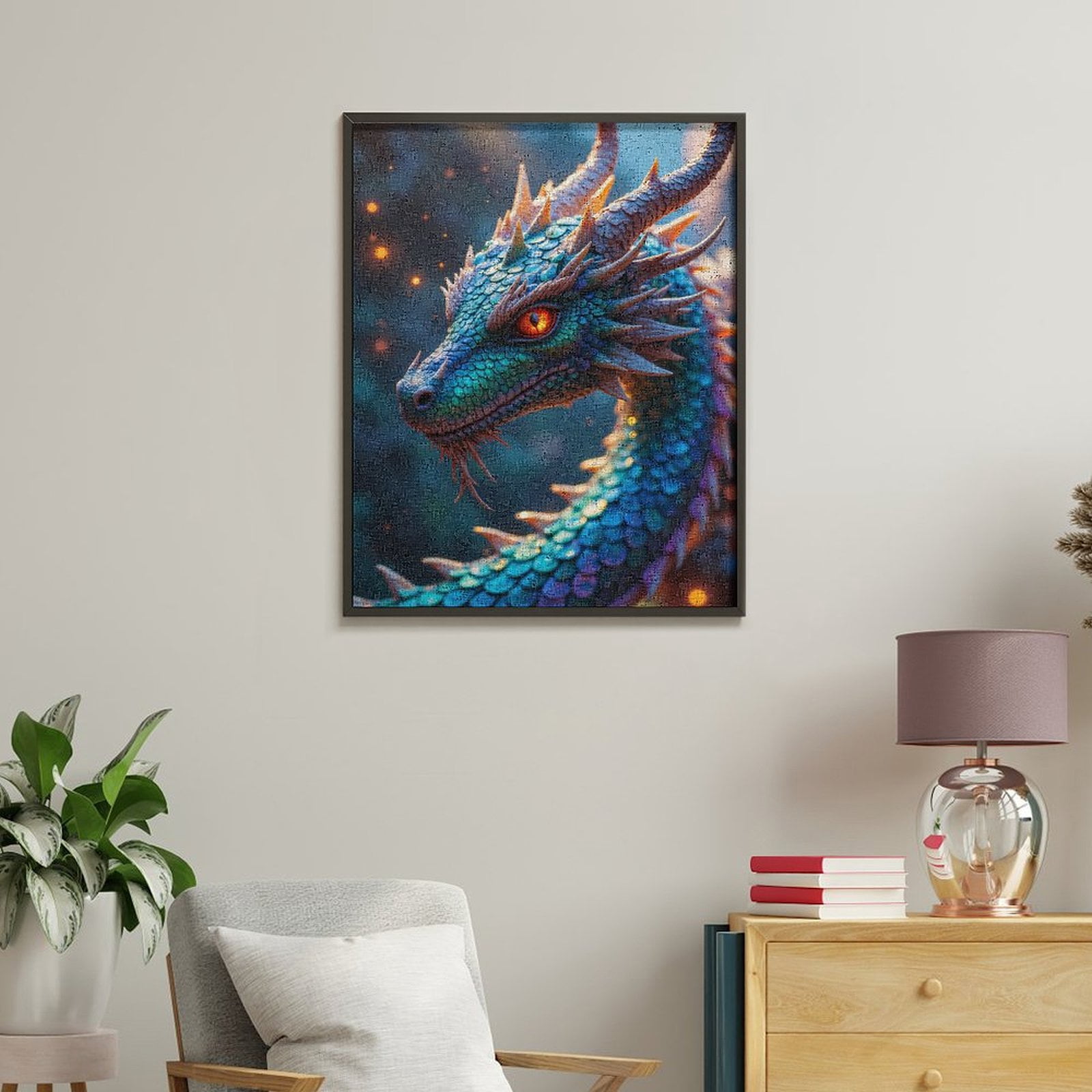 Paint By Numbers Kit for Adults Beginner - DIY Colorful Dragon Fantasy Art Canvas Painting Kits for Adults, Frameless Paint By Number for Adults for Home Wall Decor 16x20 Inch