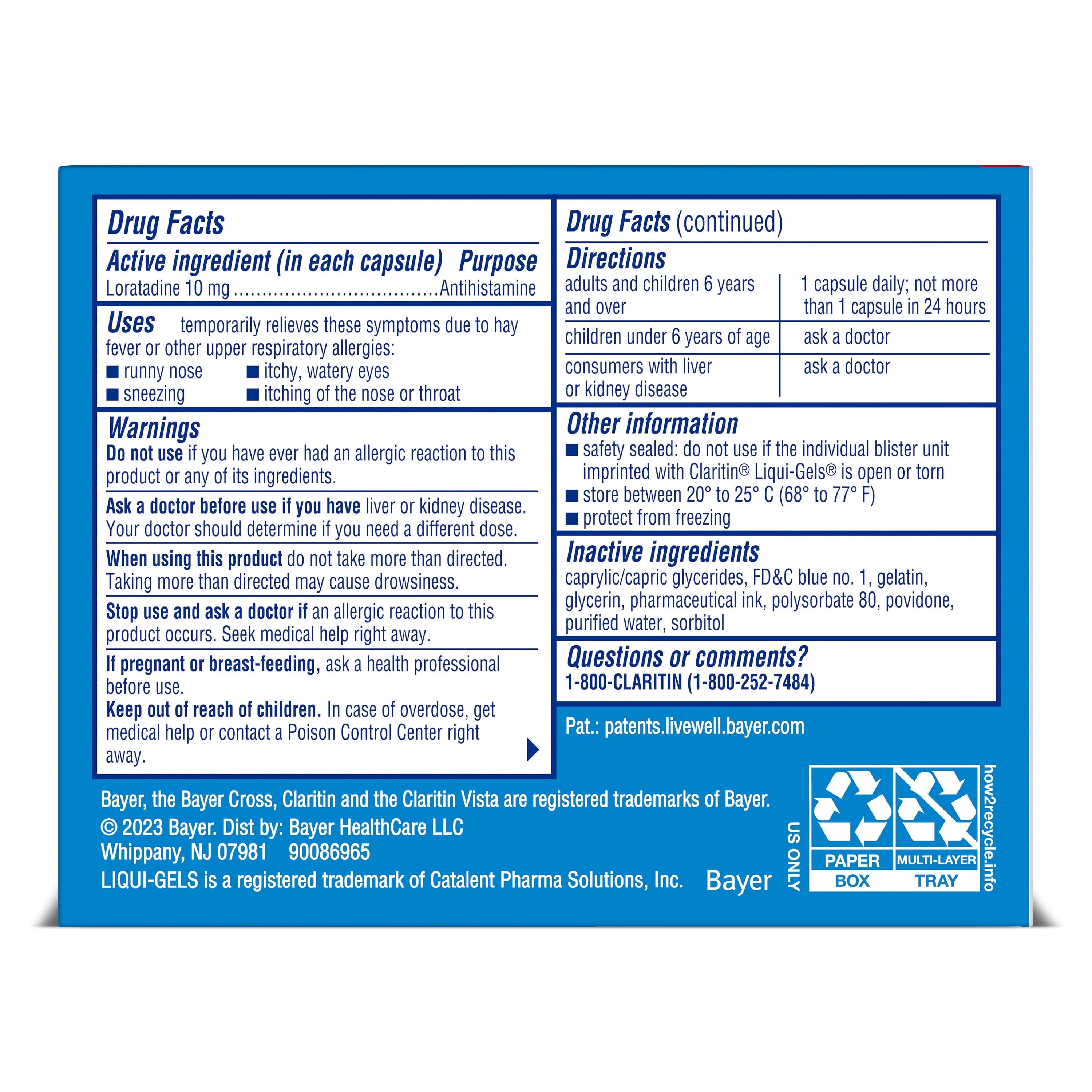 Claritin Allergy Relief Liqui-Gels 24-Hour Non-Drowsy Antihistamine Capsules, Allergy Medicine, 30 Count