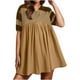thumbnail image 1 of WILLBEST Vestido De Verano Para Mujer, Vestido De Verano Para Mujer, Vestido Informal De Gran Tamaño De Manga Corta Con Bloques De Color Y Cuello En V, Vestido Mini Camisero Fluido, 1 of 3