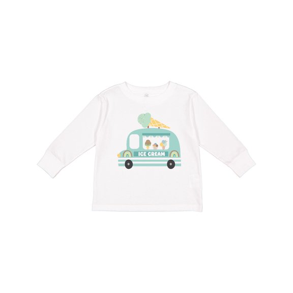 Inktastic Cute Ice Cream Truck Boys or Girls Long Sleeve Toddler T-Shirt