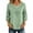 Green, variant on Tnhcen Women Boho Blouse 3/4 Puff Sleeve Floral Embroidered Top Round Neck Casual Loose Fit Solid Color A Line Summer Spring Shirt for Women Daily Vacation