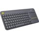 thumbnail image 2 of Logitech K400 Plus Teclado táctil inalámbrico para TV con fácil control de medios y Toucad incorporado, teclado HTPC para TV conectada a PC, Windows, Android, Chrome OS, computadora portátil, tableta - NegroFrancés esquí esquí Gafas de esquí, 2 of 3