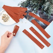 12PCS Leather Drawer Pulls Handmade Cabinet Door Wardrobe Handle DIY for Kitchen Bathroom Cabinets Cupboards Wardrobe Dresser Brown