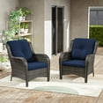 thumbnail image 6 of Meetleisure Patio Wicker Outdoor Lounge Chair with Cushion(Set of 2), Navy, 6 of 7