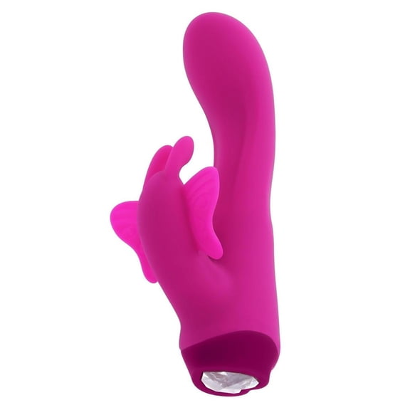 Selopa Butterfly Love Rechargeable Silicone Butterfly Kiss Rabbit Vibrator, Pink