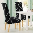 thumbnail image 3 of PiccoCasa Spandex Stretch Dining Room Chair Cover Floral Chair Protector, Medium White+Black, 3 of 7