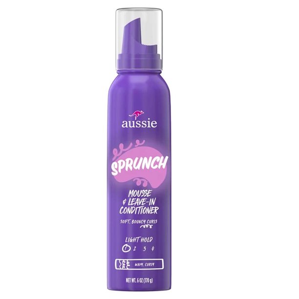 Aussie Sprunch Mousse And Leave In Conditioner Light Hold, 6 Oz.,Pack