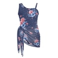 thumbnail image 7 of SEANATIVE Girls One Piece Swimsuit with Mesh Cover Up Skirt Cut Out Back Design 2 in 1 Bathing Suit for Beach Party Hotel Pool, Size 9-10 Years, Rose Navy Blue, 7 of 7