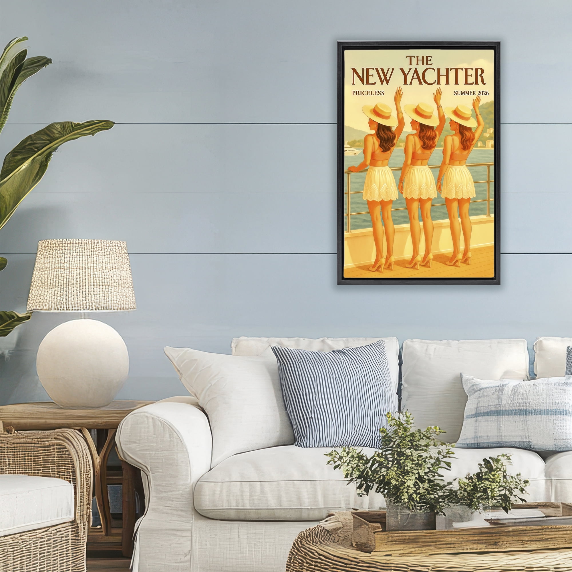 Stupell Industries Magazine Parody Fashion Trio Black Framed Floater Canvas Wall Art, design by Grotto Studios