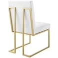 thumbnail image 6 of Pemberly Row 18.5" Stainless Steel Polyester Dining Accent Chair in Gold / White, 6 of 8