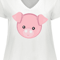 thumbnail image 4 of Inktastic Cute Pig, Little Pig, Pig Head, Pink Pig Women's Plus Size V-Neck T-Shirt, 4 of 5