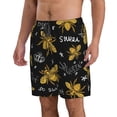 thumbnail image 2 of Bixox Men's Hohey Bee Golden Embroidery printing Casual Classic Fit Short Summer Beach Shorts, 2 of 6