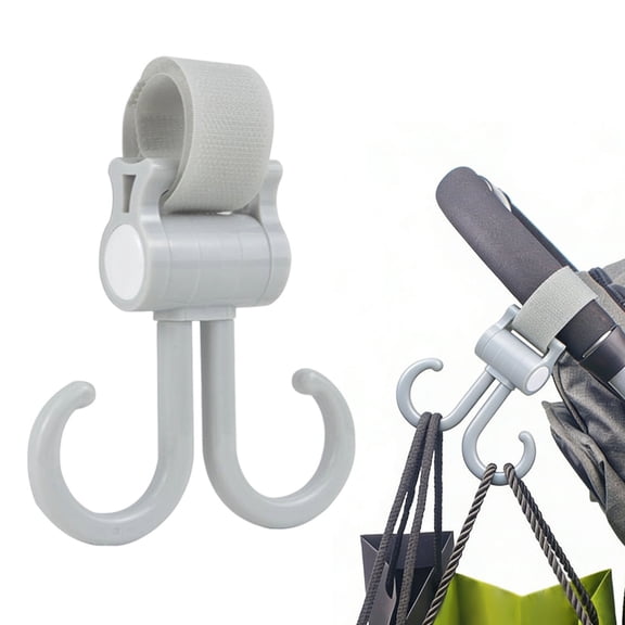 NUOKO Hook Hanging with Dual Hook, 360掳 Rotation Multipurpose Stroller Hooks for Hanging Diaper Bags, Stroller Wheelchair Hanger Clip Accessories, for Walker, Shopping Cart, Car Back Seat