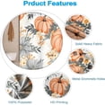 thumbnail image 5 of Fall Shower Curtain 72x84inches Beige Grey Flowers Leaves Shower Curtain Set with Hooks Orange Harvest Pumpkins Waterproof Fabric Shower Curtains for Bathroom, 5 of 6