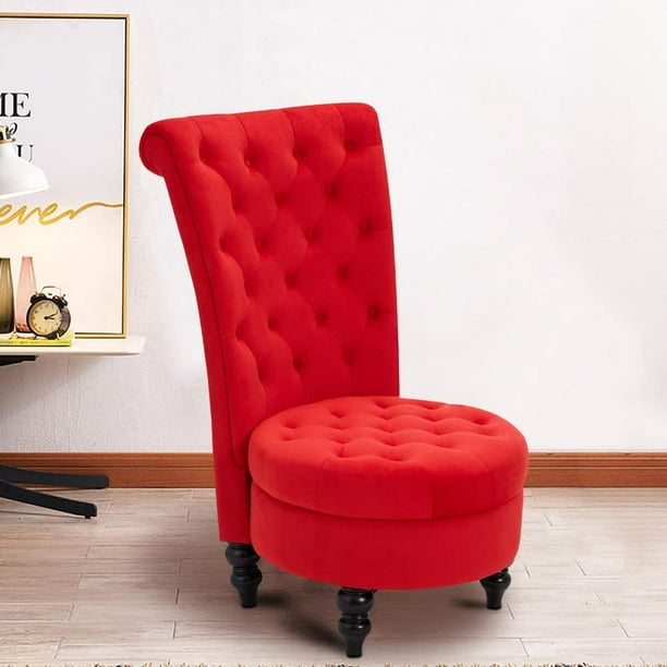 Erommy High Back Accent Chair,Retro Armless Sofa Chair for Bedroom