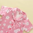 thumbnail image 3 of Toddler Baby Kids Boys Girls Satin Summer Pajamas Set Short Sleeve Button-Down Pajamas Top Pants 2Pcs Loungwear Sleepwear Pjs 0-6 Years, 3 of 9