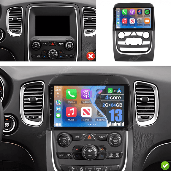 9inch Car Stereo 4 64G with CarPlay GPS Fits for Dodge Durango 2014-2020