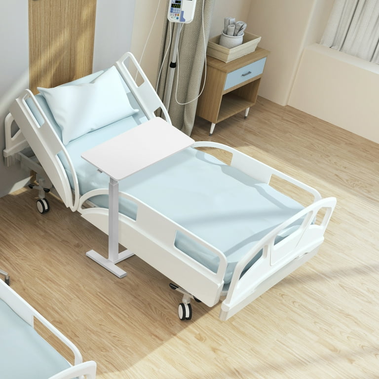 JOINSUN Adjustable Overbed Bedside Table With Hidden Wheels