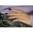thumbnail image 3 of SOLITAIRE JEWELS 2.00CT Oval Shaped Cluster Moissanite Engagement Ring for Women Solid 10k White Gold, 3 of 4