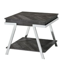Steve Silver Roma Dark Gray Wood and Laminate End Table