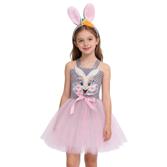 Shadoumai Girls Easter Dress Size 10 Easter Day Cute Print Bow Swing Dress Hats Comfortable Boho Dresses Baby Girl Clothes