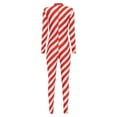 thumbnail image 2 of Alvivi Womens Christmas Candy Cane Striped Long Sleeve Dance Unitard Jumpsuit Red XL, 2 of 7