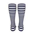 thumbnail image 6 of Kdxio Navy Blue And White Stripes Funny Silky Novelty Funky Long Knee High Socks Soft 3D Print Cosplay Crazy Stockings for Men Women, 6 of 8