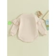 thumbnail image 4 of Gupgi 0-24 Months Baby Girl Romper Ruffle Long Sleeve Shamrock Letter Embroidery Bodysuit Playsuit, 4 of 9