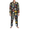 thumbnail image 3 of Naloa Teeth Men’s Pajamas Set - Long Sleeve Button Down Sleep Shirt and Pajama Bottoms Sleepwear Set-Medium, 3 of 7