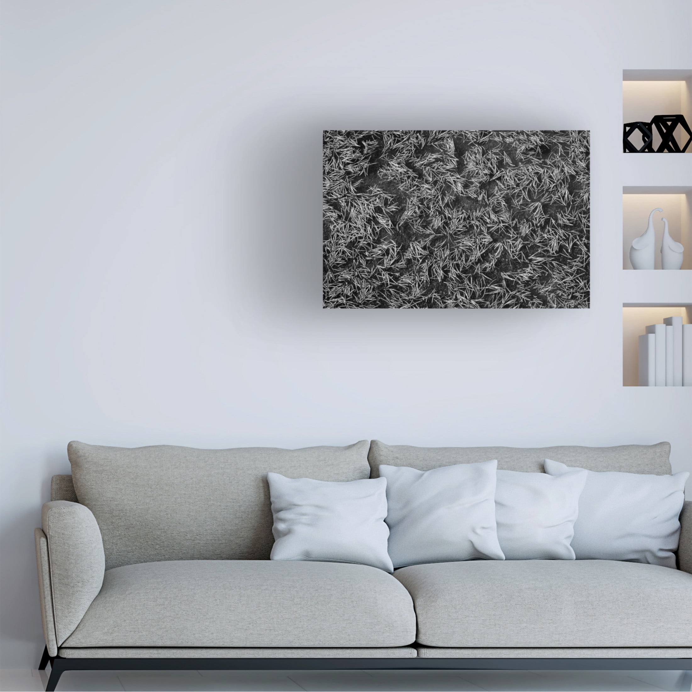 Canvas Wall Art - Dennis Frates 'Close Up Of Pine Needles In Watter' Wall Art for Living Room, Bedroom, or Office Décor by Trademark Fine Art - 19 x 12 Inches