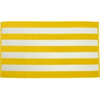 Cabana Stripe Terry Velour Resort Beach Towel-Yellow-Set of 6 Towels