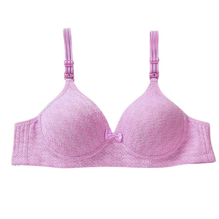 LLYWEY Wire-Free Sports Bra for Women Clearance Bra No Underwire Ladies Push-Up Bra Style-1361 Women s Plus Multiway Bra Feature Adult Female Everyday Sports Bras Purples 34B