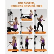 Memoryfield Wall Mount Cable Machine Dual Pulley Cable Crossover, 19 Positions, 400 lb Capacity, Home Gym Strength Training